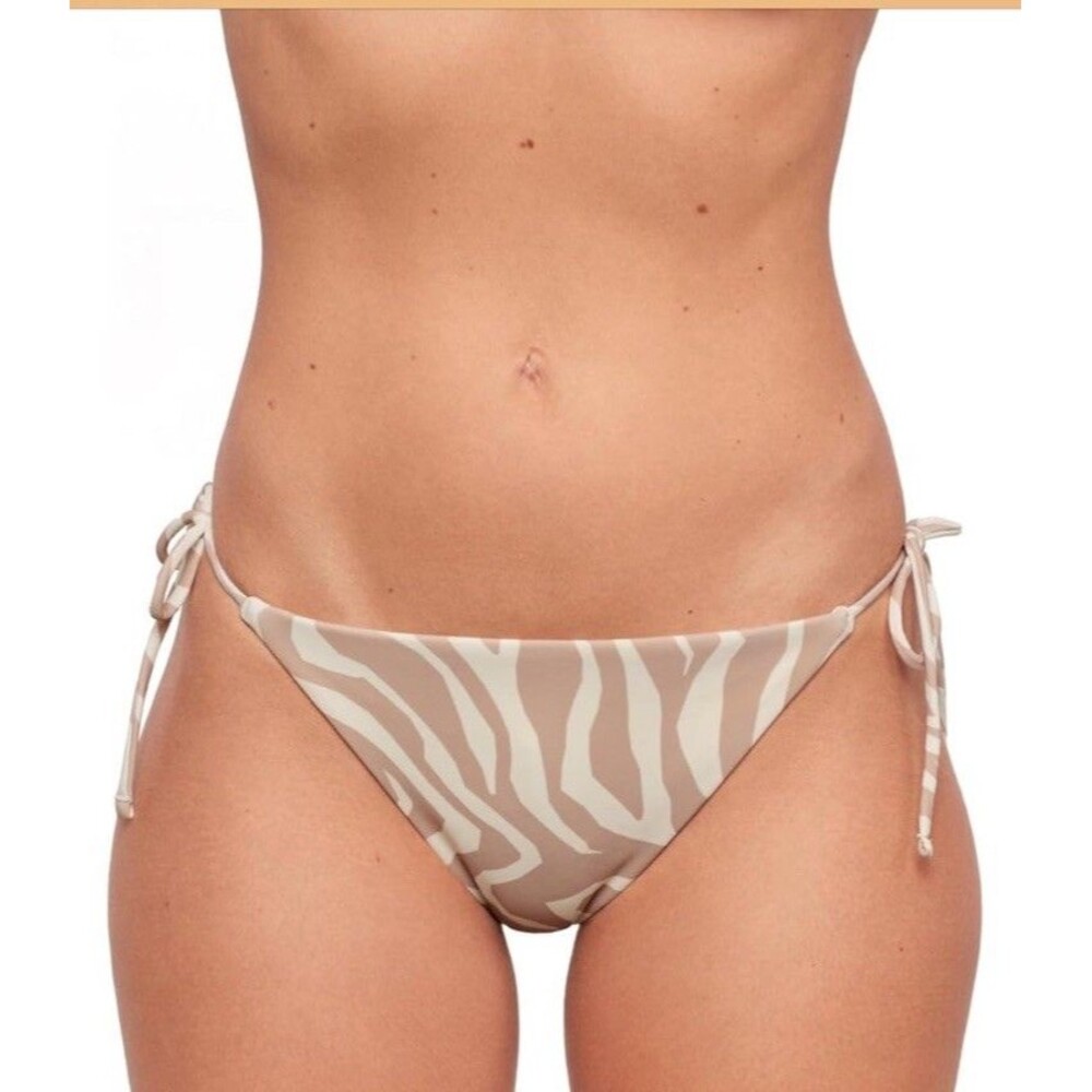 Sports Illustrated Swimsuit Reversible String Tie Side Bikini Bottom Zebra Pr M